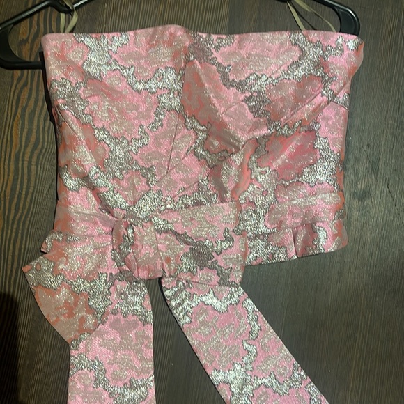 PRADA Pink Metallic Strapless Bustier Top NWT - Picture 4 of 8